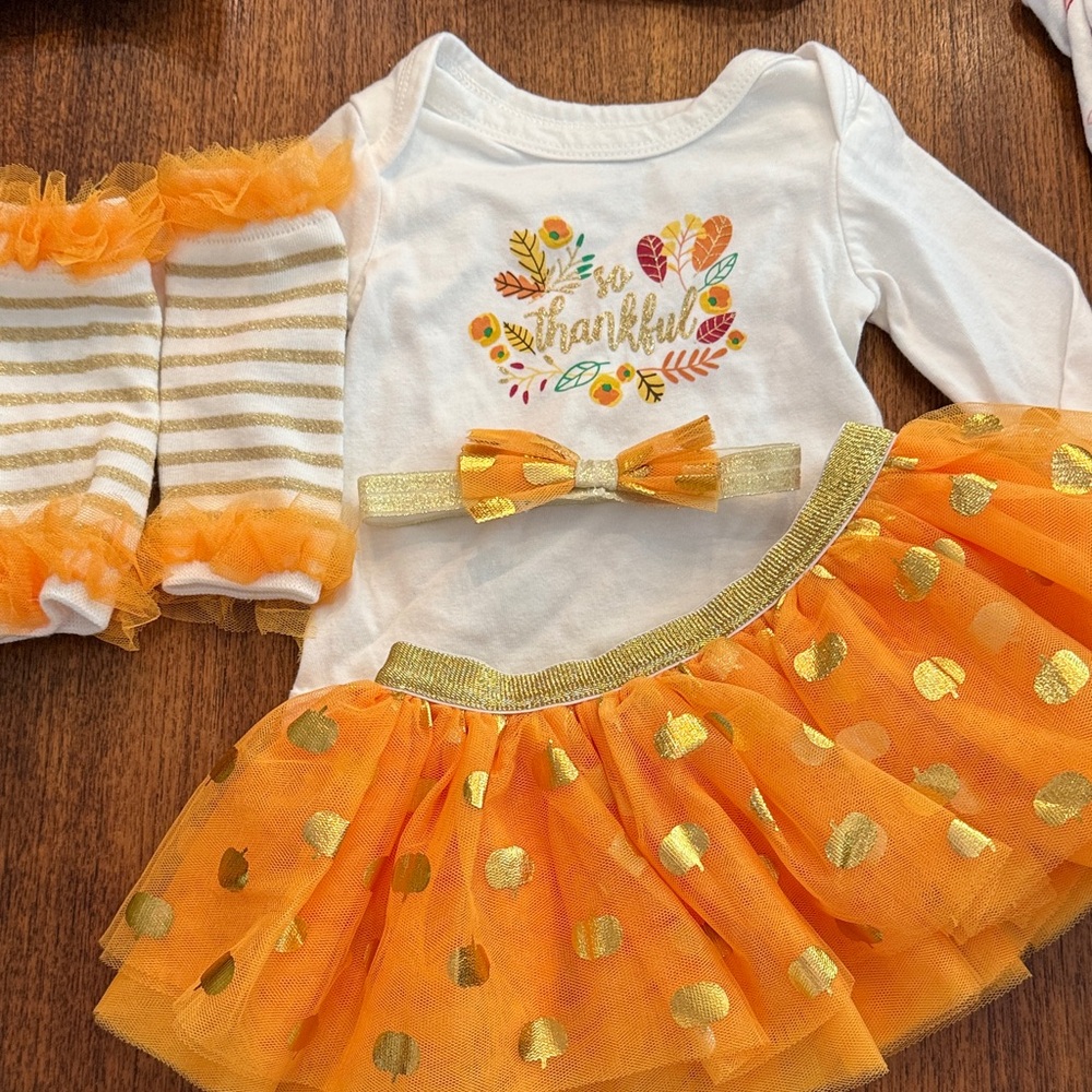 Thankful Orange and Gold Kids Set